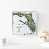 1856 Kaart van de staat Florida door Columbus Drew Vierkante Klok (Huis)