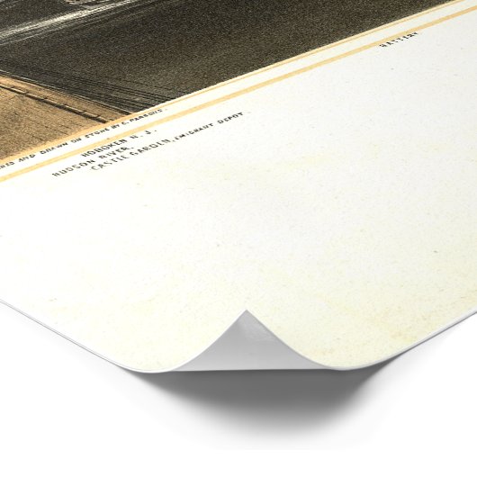 1856 New York City NY Birds Eye Uitzicht Panoramic Poster (Hoek)