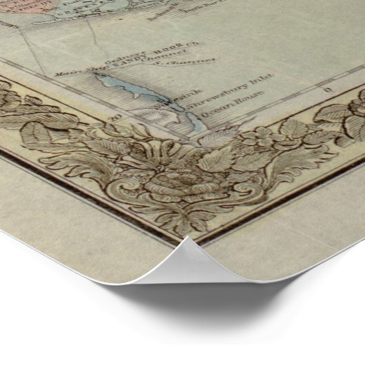 1857 Map of Long Island, New York Poster (Hoek)