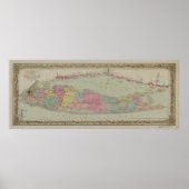 1857 Map of Long Island, New York Poster (Voorkant)