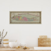 1857 Map of Long Island, New York Poster (Keuken)