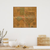 1857 Map of Texas Poster (Keuken)