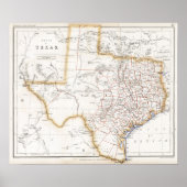 1857 Texas Map Poster (Voorkant)