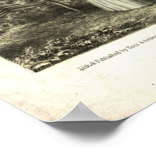 1857 Waukesha, WI Birds Eye Uitzicht Panoramic Map Poster (Hoek)