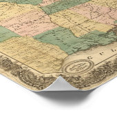 1858 Antiek spoorwegkaart van de Verenigde Staten Poster (Hoek)