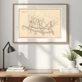 1858 Col. Waugh Everest & Deodanga Map Poster