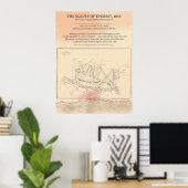 1858 Everest-kaart — Moderne fijne kunst Poster (Thuiskantoor)