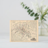 1858 Kaart: Itineraire des Omnibus dans Paris Fran Briefkaart (Staand voorkant)