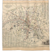 1858 Kaart: Itineraire des Omnibus dans Paris Fran Douchegordijn (Voorkant)