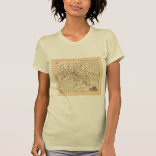 1858 Kaart: Itineraire des Omnibus dans Paris Fran T-shirt