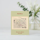 1858 kaart van de Afdeling van Morbihan, Frankrijk (Staand voorkant)