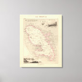 1858 Kaart van het departement Martinique, Poster  Canvas Afdruk (Voorkant)