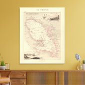 1858 Kaart van het departement Martinique, Poster  Canvas Afdruk (Insitu (Woonkamer))