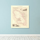 1858 Kaart van het departement Martinique, Poster  Canvas Afdruk (Insitu (Houten vloer))