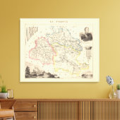 1858 Map of Ariege Department, France Poster Canvas Afdruk (Insitu (Woonkamer))