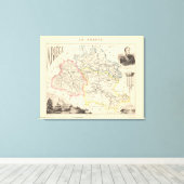 1858 Map of Ariege Department, France Poster Canvas Afdruk (Insitu (Houten vloer))