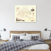 1858 Map of Ariege Department, France Poster Canvas Afdruk (Insitu (Slaapkamer))