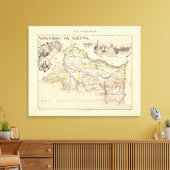 1858 Map of Bouches du Rhone Department, France Po Canvas Afdruk (Insitu (Woonkamer))