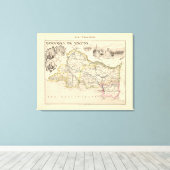 1858 Map of Bouches du Rhone Department, France Po Canvas Afdruk (Insitu (Houten vloer))