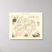 1858 Map of Cantal Department, France Poster Canvas Afdruk (Voorkant)