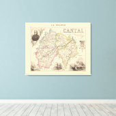 1858 Map of Cantal Department, France Poster Canvas Afdruk (Insitu (Houten vloer))