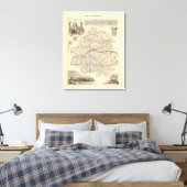 1858 Map of Dordogne Department, France Poster Canvas Afdruk (Insitu (Slaapkamer))