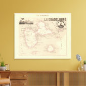 1858 Map of Guadeloupe Department, France Poster Canvas Afdruk (Insitu (Woonkamer))