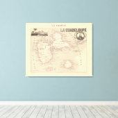 1858 Map of Guadeloupe Department, France Poster Canvas Afdruk (Insitu (Houten vloer))