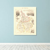 1858 Map of Hautes Pyrenees Department, France Pos Canvas Afdruk (Insitu (Houten vloer))