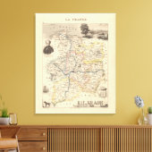 1858 Map of Ille et Vilaine Department, France Pos Canvas Afdruk (Insitu (Woonkamer))