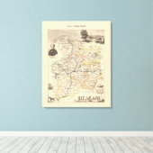 1858 Map of Ille et Vilaine Department, France Pos Canvas Afdruk (Insitu (Houten vloer))