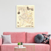 1858 Map of Ille et Vilaine Department, France Pos Canvas Afdruk (Insitu (Woonkamer))