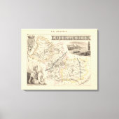 1858 Map of Loir et Cher Department, France Poster Canvas Afdruk (Voorkant)