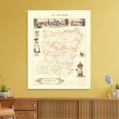 1858 Map of Mayenne Department, France Poster Canvas Afdruk (Insitu (Woonkamer))