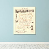 1858 Map of Mayenne Department, France Poster Canvas Afdruk (Insitu (Houten vloer))