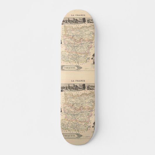 1858 Map of Mayenne Department, Frankrijk Skateboard (Voorkant)