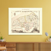 1858 Map of Seine Inferieure Department, France Po Canvas Afdruk (Insitu (Woonkamer))