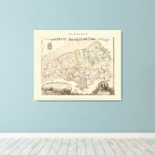 1858 Map of Seine Inferieure Department, France Po Canvas Afdruk (Insitu (Houten vloer))