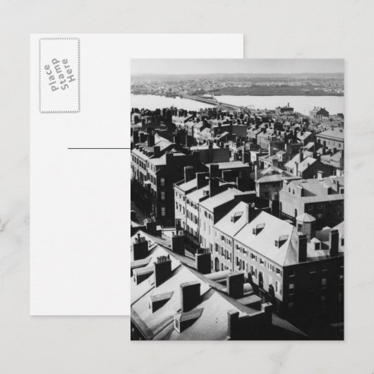 1859: De stad Boston, Massachusetts Briefkaart (Voorkant / Achterkant)