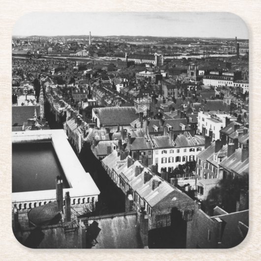 1859:  De stad Boston, Massachusetts Kartonnen Onderzetters (Voorkant)