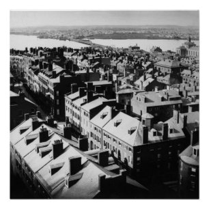 1859: De stad Boston, Massachusetts Perfect Poster