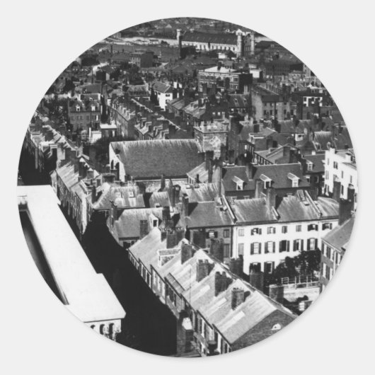 1859: De stad Boston, Massachusetts Ronde Sticker (Voorkant)