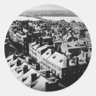 1859: De stad Boston, Massachusetts Ronde Sticker