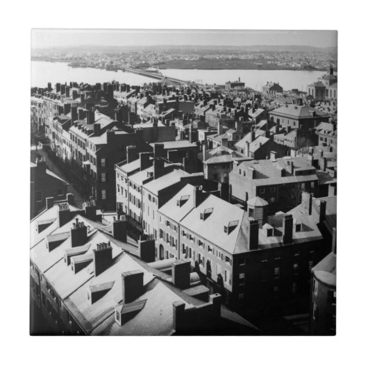 1859: De stad Boston, Massachusetts Tegeltje (Voorkant)