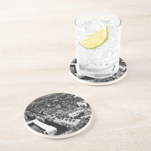 1859:  De stad Boston, Massachusetts Zandsteen Onderzetter (Zijkant)