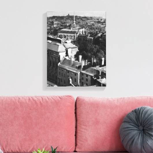 1859: Een uitzicht van Boston die naar het zuiden  Canvas Afdruk (Insitu (Woonkamer))