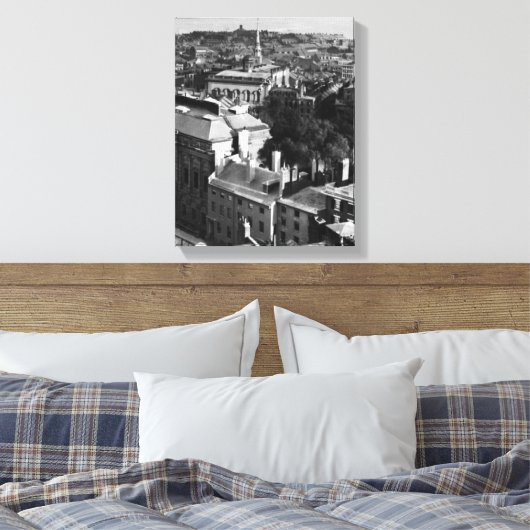 1859: Een uitzicht van Boston die naar het zuiden  Canvas Afdruk (Insitu (Slaapkamer))