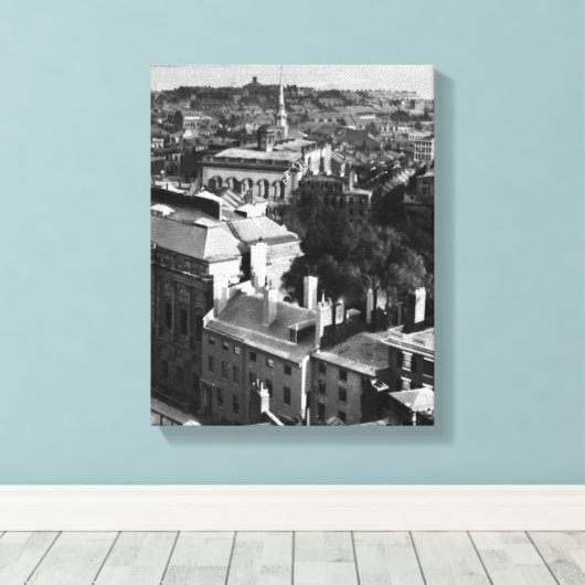 1859: Een uitzicht van Boston die naar het zuiden Canvas Afdruk (Insitu (Houten vloer))
