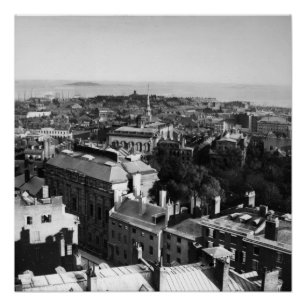 1859:  Een uitzicht van Boston die naar het zuiden Perfect Poster