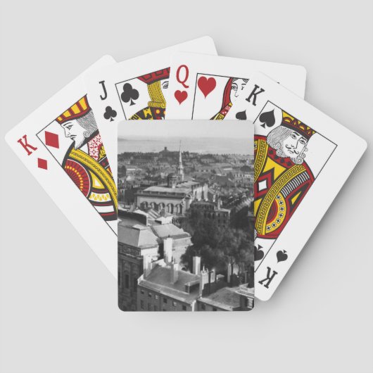 1859:  Een uitzicht van Boston die naar het zuiden Pokerkaarten (Achterkant)